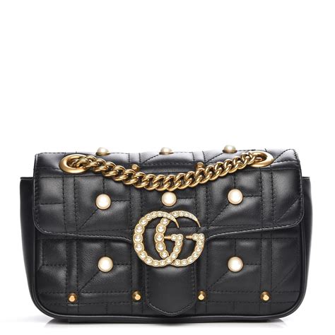 cheap gucci pearl belt|Gucci black bag with pearls.